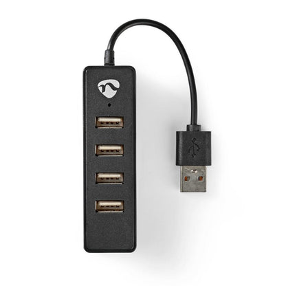 Nedis UHUBU2420BK | Interface Hub USB 2.0 (480 Mbit/s) | 4 poorten | Zwart - Matmuis