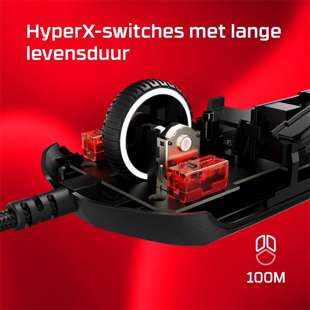 HyperX Pulsefire Haste 2 | Bedrade Gaming Muis | Rechtshandig | USB-A | 26000 DPI | Zwart - Matmuis - Matmuis