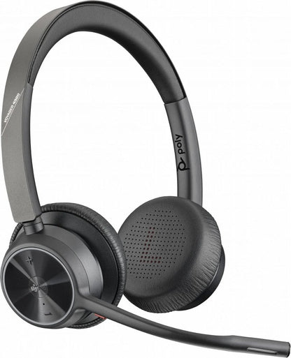Poly Voyager 4320 MS Stereo | Bluetooth Headset | USB-A Dongle (BT700) | Zwart - Matmuis - Matmuis