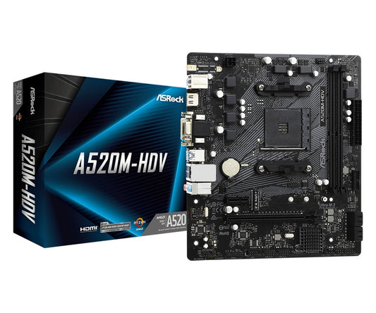 Asrock A520M-HDV | Socket AM4 | AMD A520 | 2xDDR4 | Micro-ATX | Moederbord - Matmuis - Matmuis