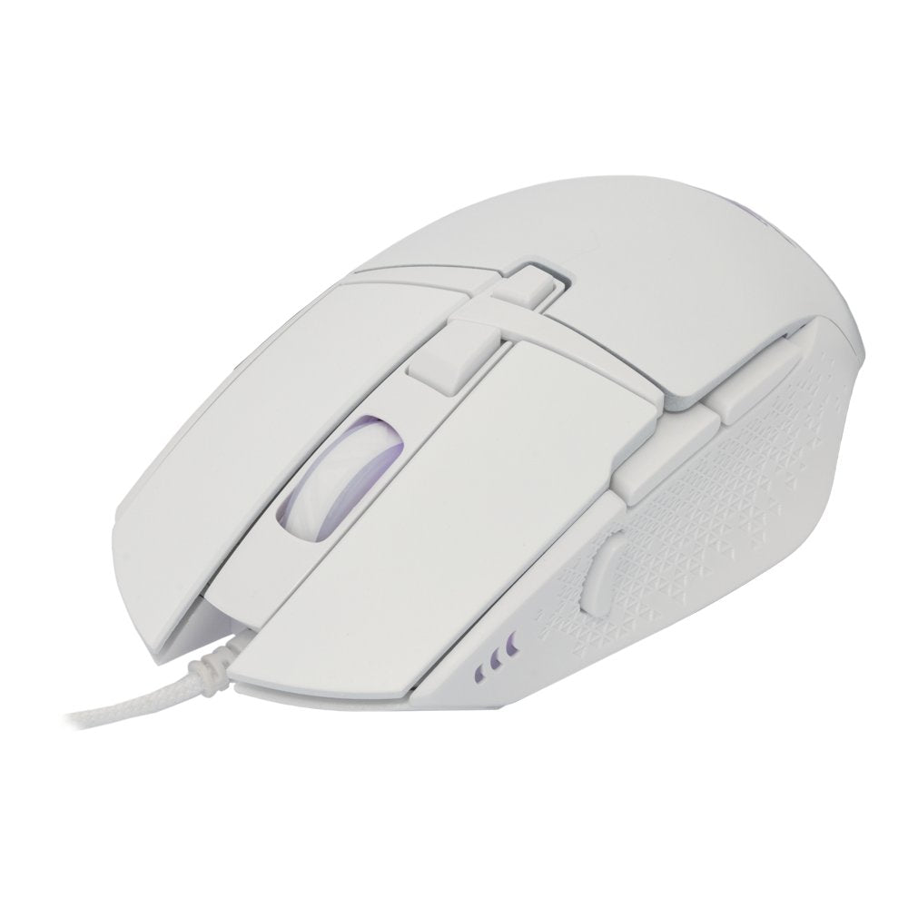 Baracuda RAPTOR RGB | Bedrade Gaming Muis | USB-A | 6400 DPI | Wit - Matmuis