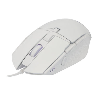 Baracuda RAPTOR RGB | Bedrade Gaming Muis | USB-A | 6400 DPI | Wit - Matmuis