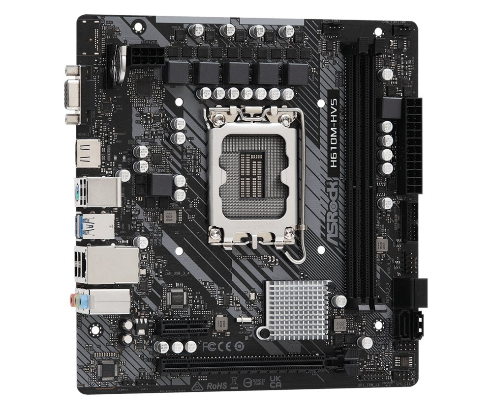 Asrock H610M-HVS Intel H610 | Socket LGA 1700 | Intel H610 | 2xDDR4 | Micro-ATX | Moederbord - Matmuis - Matmuis