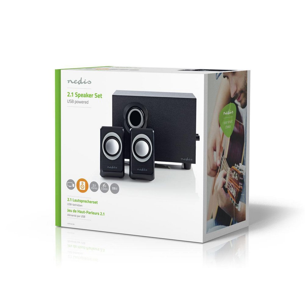 Nedis CSPR10021BK | 2.1 Luidsprekerset | 16W RMS | Zwart - Matmuis - Matmuis