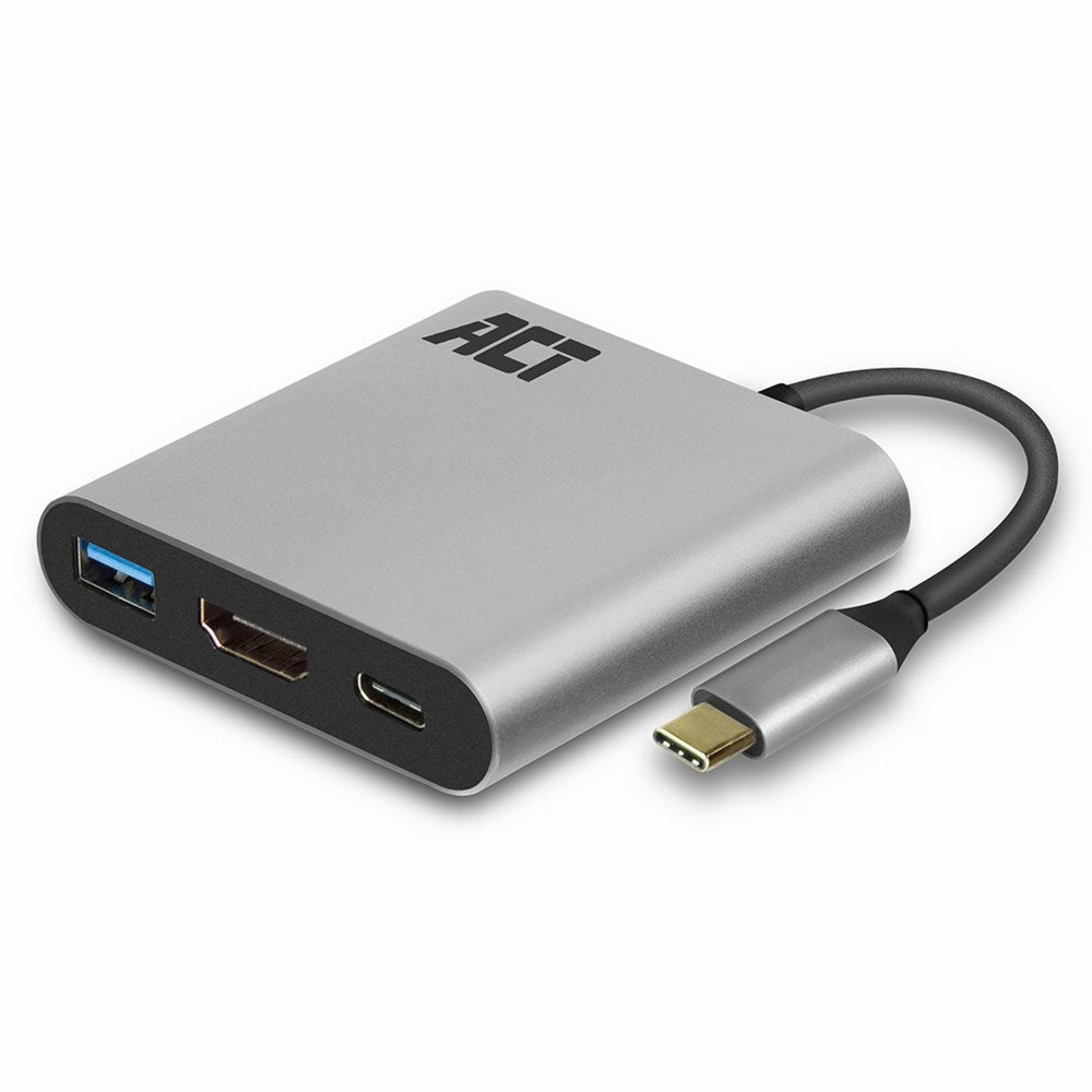 ACT AC7022 | USB-C naar HDMI Female Adapter | PD Pass-Through 60W | 4K | USB-A - Matmuis - Matmuis