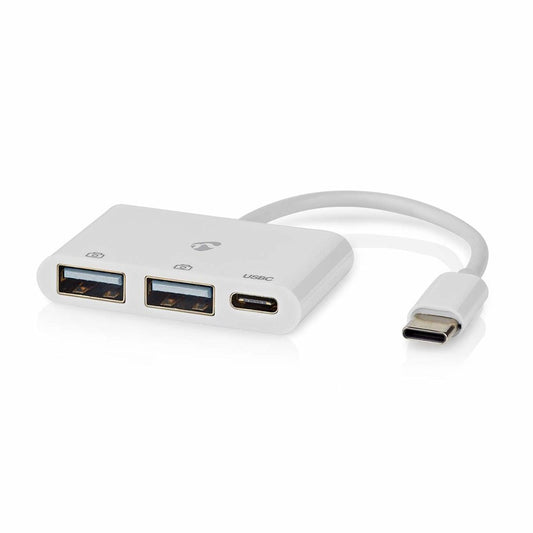 Nedis CCGB64785WT01 | Interface Hub USB 2.0 Type-C | 2× USB-A + 1× USB-C | 5000 Mbit/s | Wit - Matmuis - Matmuis
