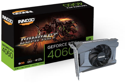 Inno3D GeForce RTX 4060 Compact | 8GB GDDR6 VRAM | Videokaart | GPU | Nvidia