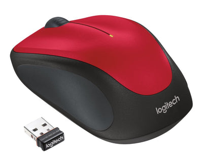 Logitech M235 | Draadloze Muis | Links- en Rechtshandig | RF | 1000 DPI | Rood/Zwart - Matmuis - Matmuis