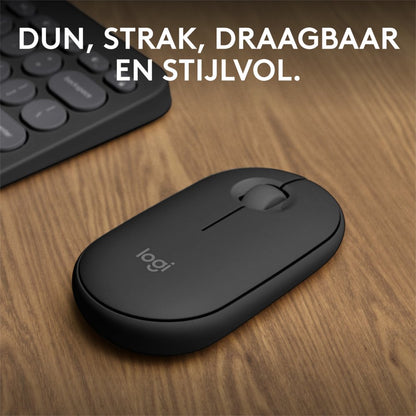 Logitech Pebble 2 M350s | Draadloze Muis | Links- en Rechtshandig | RF + Bluetooth | 4000 DPI | Grafiet - Matmuis - Matmuis