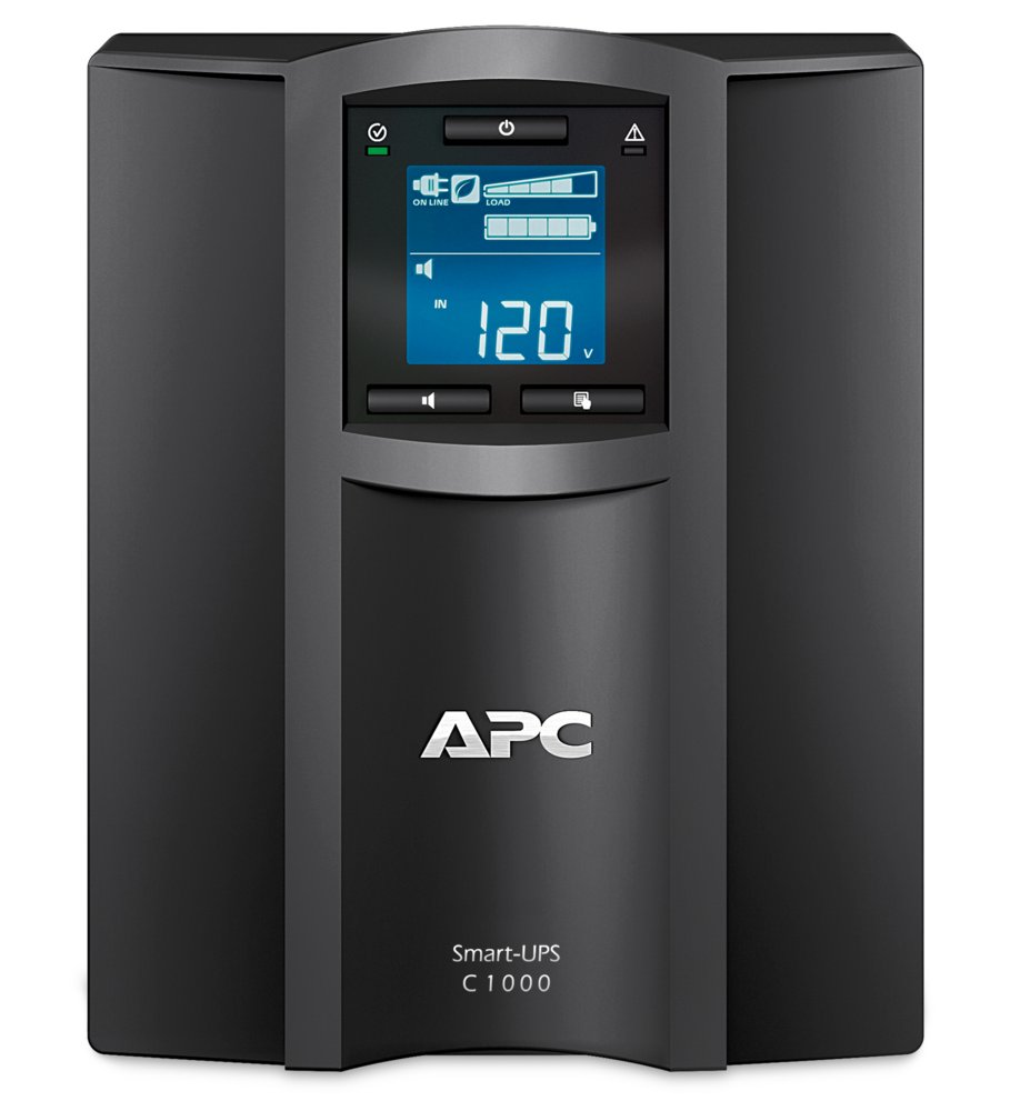 APC Smart-UPS SMC1000IC | 1000 VA / 600 W | Tower UPS | 8x IEC C13 Stopcontacten | Pure Sine Wave | AVR Spanningsregeling | LCD-scherm | SmartConnect