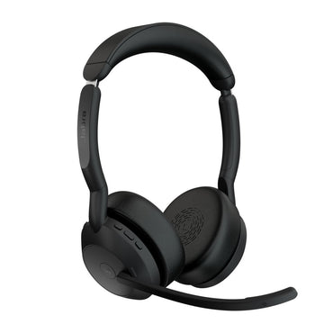 Jabra Evolve2 55 MS Stereo | Bluetooth & USB-A Headset | Met Oplaadhouder | Zwart | Voor Kantoor & Callcenter - Matmuis - Matmuis