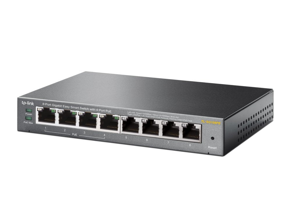 TP-Link TL-SG108PE | 8-Poorts Gigabit Easy Smart Switch | 4x PoE+ | Managed