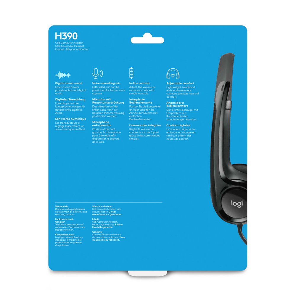 Logitech H390 | Bedrade On-ear Headset USB-A | Zwart - Matmuis - Matmuis
