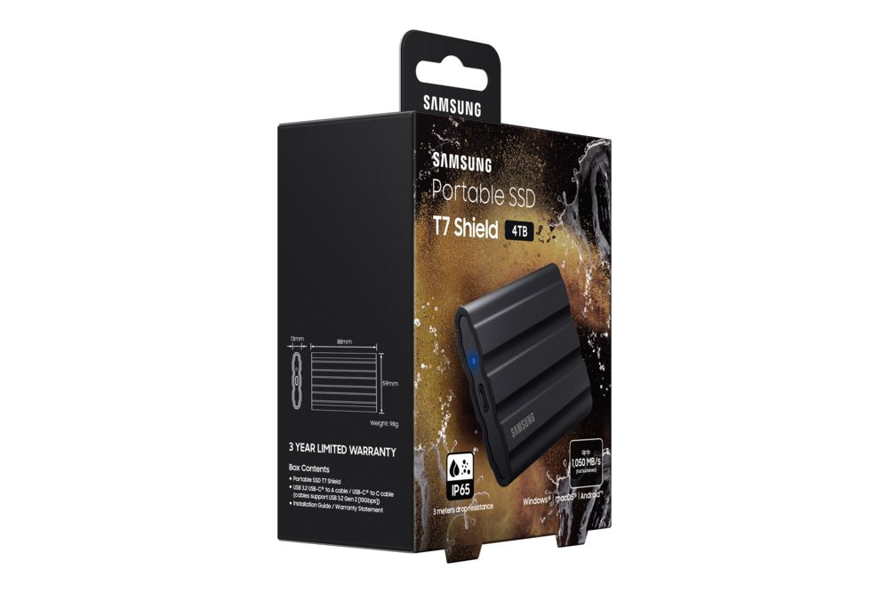 Samsung T7 Shield 4TB Portable SSD | 1.050MB/s | Zwart - Matmuis - Matmuis