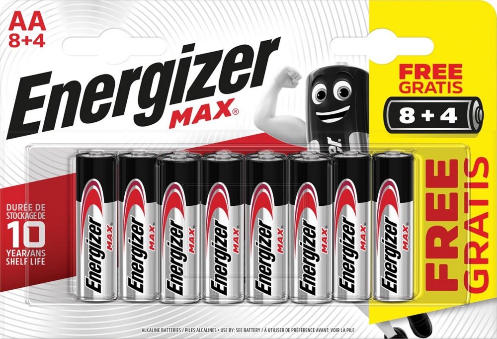 Energizer Max | AA-batterijen | Alkaline | 8+4-pack - Matmuis - Matmuis