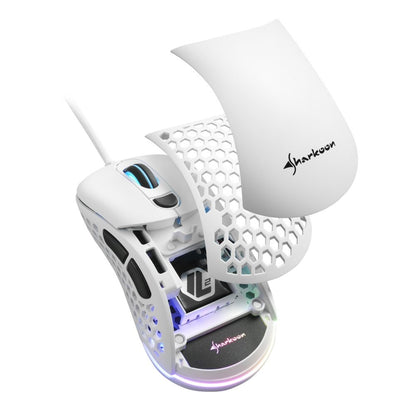 Sharkoon Light² 200 | Bekabelde Gaming Muis | Links- en Rechtshandig | USB-A | 16000 DPI | Wit - Matmuis - Matmuis