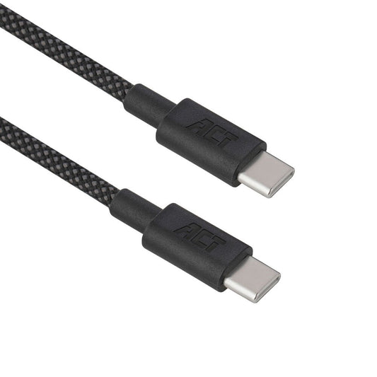 ACT AC3083 | USB 2.0 Kabel | USB-C naar USB-C | 60W | 480Mbps | Zwart | 2 Meter - Matmuis - Matmuis