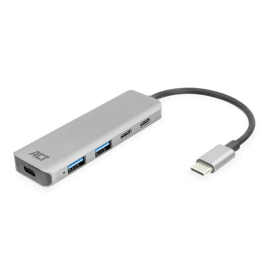 ACT AC7072 USB-C Hub 3.0 | 2x USB-A & 2x USB-C Poorten | 5 Gbps | Aluminium Behuizing | 12 cm Kabel - Matmuis - Matmuis
