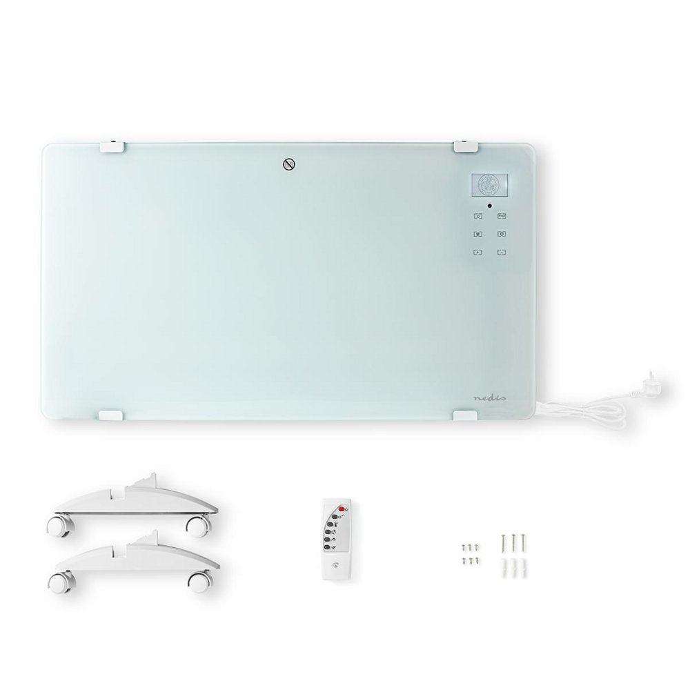 Nedis WIFIHTPL20FWT | Slimme Wi-Fi convectorkachel | 2000 W | Glazen frontpaneel | IP24 | Wit