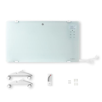 Nedis WIFIHTPL20FWT | Slimme Wi-Fi convectorkachel | 2000 W | Glazen frontpaneel | IP24 | Wit