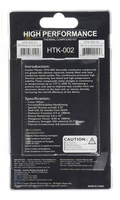 Cooler Master HTK-002 Koelpasta | 4,5 W/m·K | 4,6 g - Matmuis - Matmuis