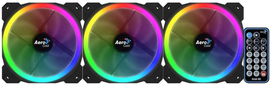 Aerocool Orbit RC ARGB 3 Pack | 120mm Case Fans met Remote Control - Matmuis