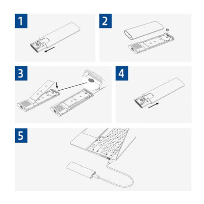 ACT AC1615 | USB-C M.2 NVMe/PCIe SSD Behuizing | Tool-Free | Aluminium | USB 3.2 Gen2 (10 Gbps) - Matmuis - Matmuis