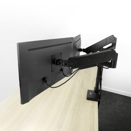ACT AC8330 | Monitorarm voor 2 Monitoren tot 34" | 16kg per Scherm | Gasveer | VESA 75x75 / 100x100 - Matmuis