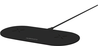 Mobiparts Dual Fast Wireless Charging Pad | Draadloze Oplader 10W Qi | Zwart