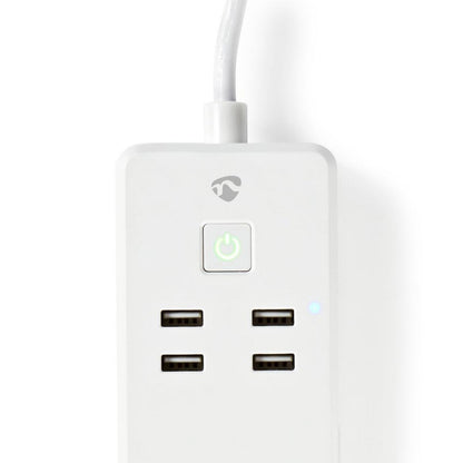 Nedis | Wi-Fi Slimme Stekkerdoos | 4 Stopcontacten | 2 USB-poorten | Wit - Matmuis