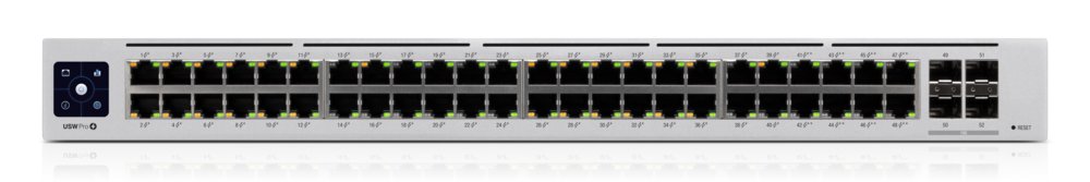 Ubiquiti UniFi USW-Pro-48-PoE Gen2 | Managed L2/L3 Switch | 48 Poorten | Gigabit Ethernet (10/100/1000 Mbps) | PoE++ | 1U Rackmount | Zilver - Matmuis