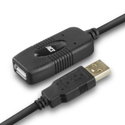 ACT AC6010 | USB 2.0 Signaalversterker | USB-A naar USB-A | 10m | Zwart - Matmuis - Matmuis