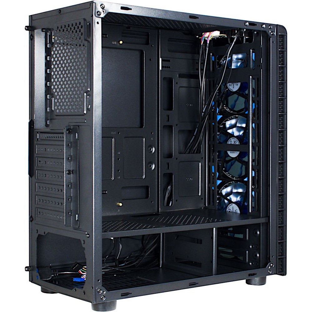 Inter-Tech CXC2 Blue Light | Midi Tower Case | Zwart - Matmuis