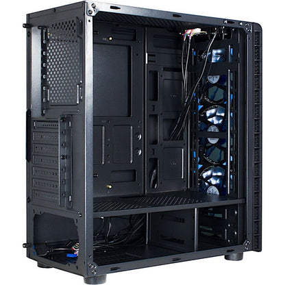 Inter-Tech CXC2 Blue Light | Midi Tower Case | Zwart - Matmuis