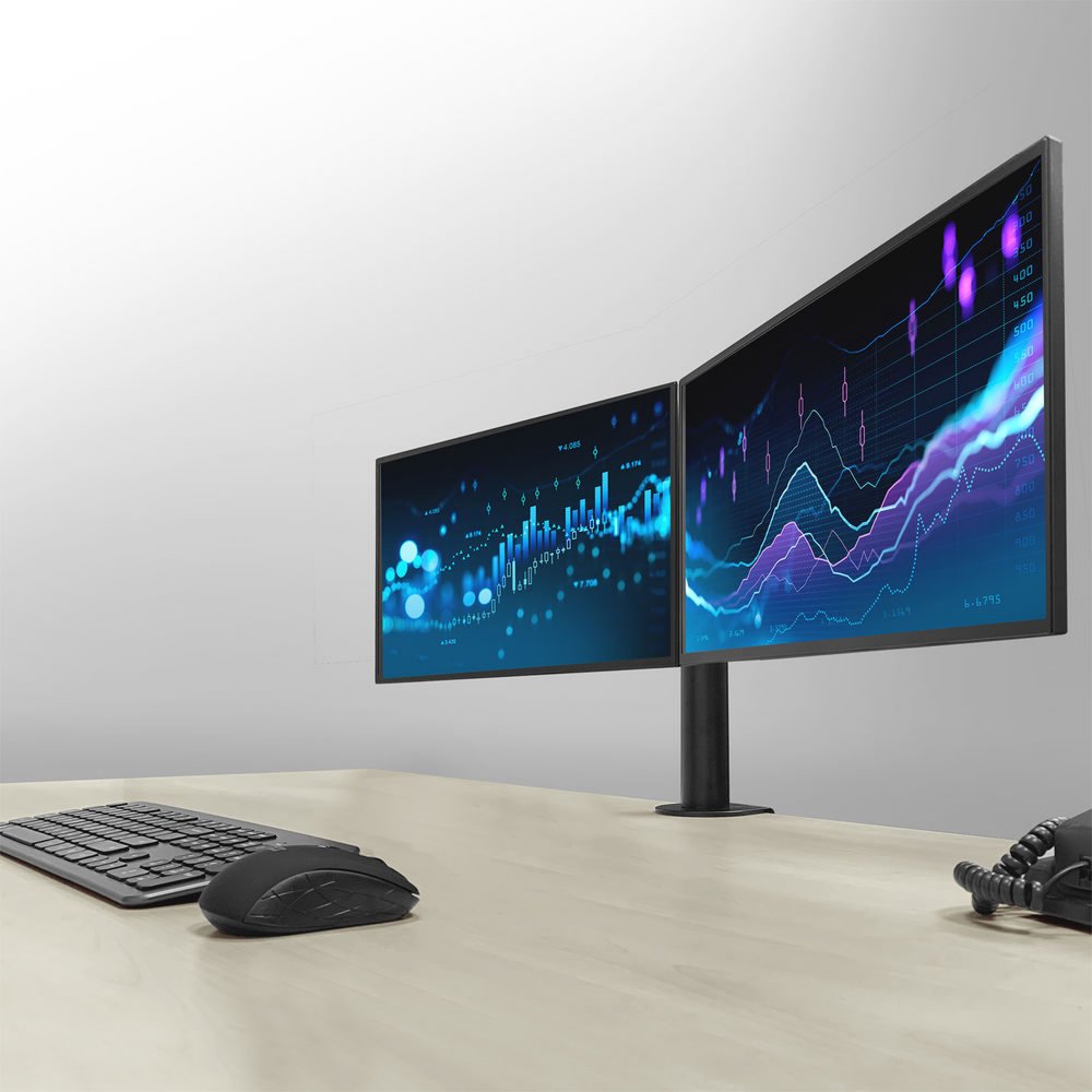 ACT AC8326 | Verstelbare Monitor-bureaubeugel | Tot 32" | Max 12kg | VESA 100x100 | 2 Monitoren | OPEN BOX - Matmuis