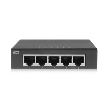 ACT AC4415 | Unmanaged Switch | 5 Poorten | Gigabit Ethernet | Grijs - Matmuis - Matmuis