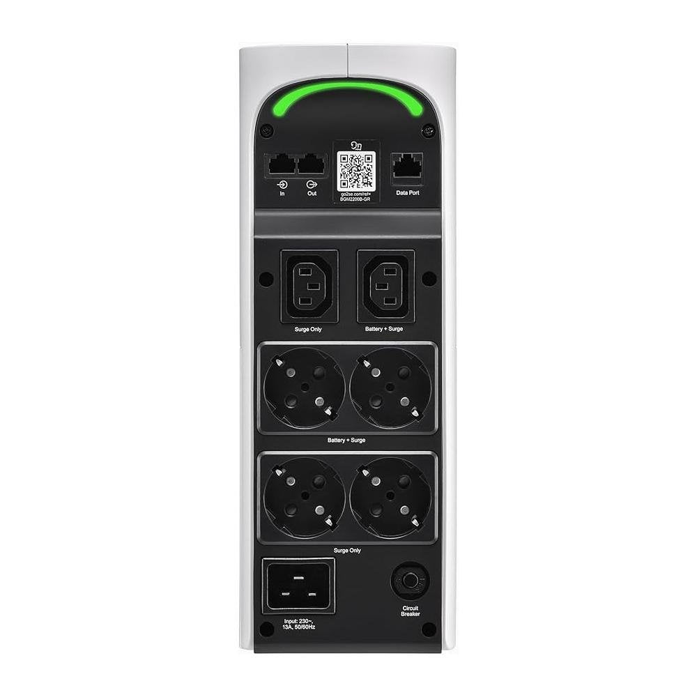 APC Back-UPS Pro Gaming BGM2200-GR | 2200 VA / 1320 W UPS | 4x Schuko + 2x IEC-C13 | RGB + LCD-display - Matmuis