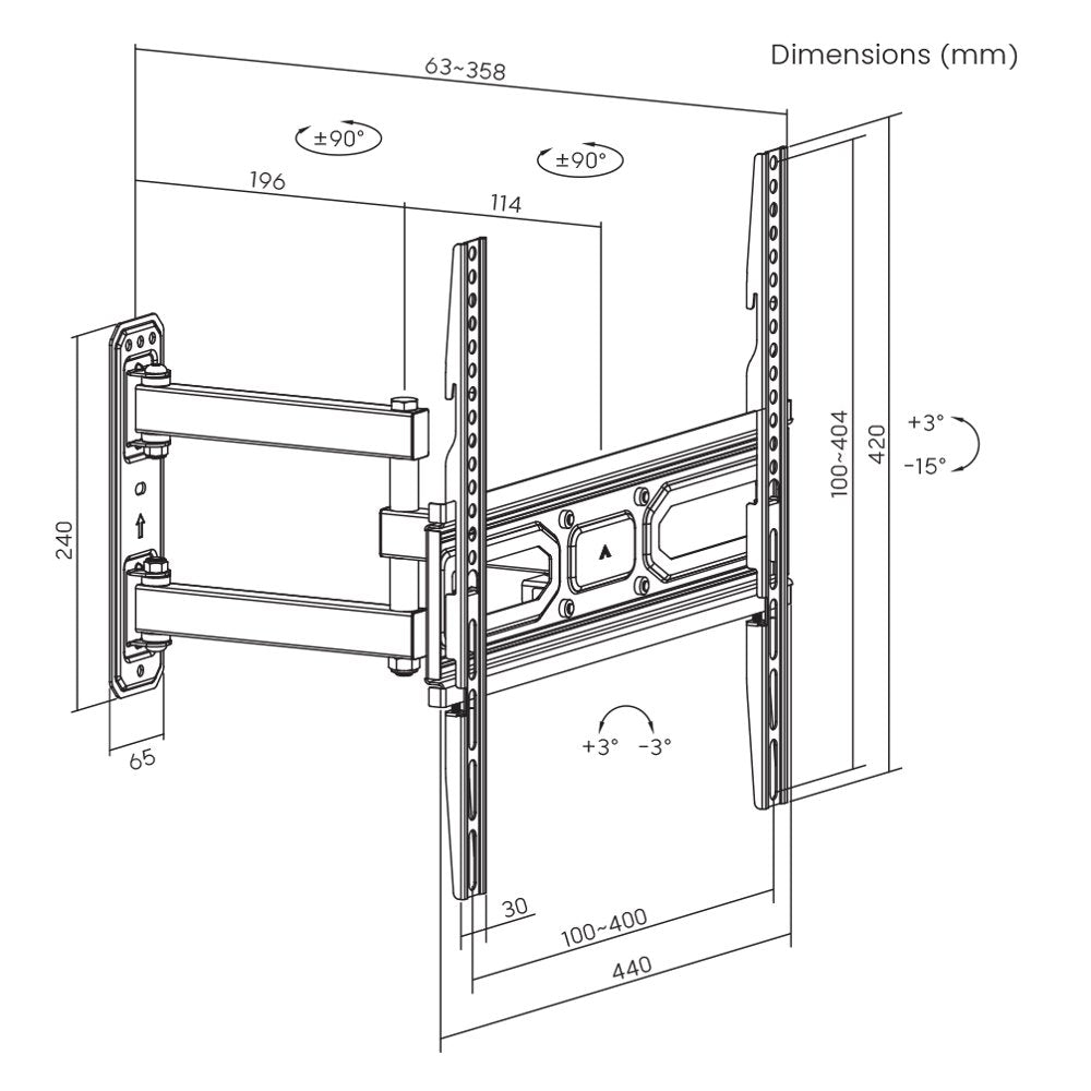 SBOX PLB-3644-2 | TV-beugel | 32-55