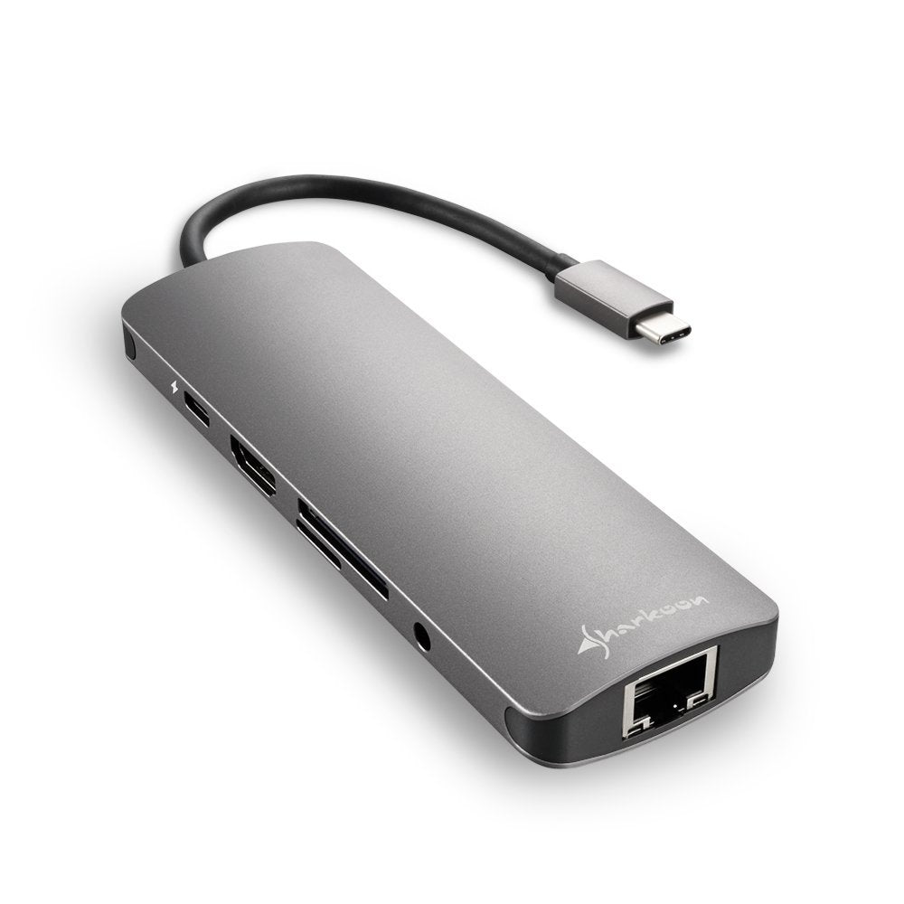 Sharkoon USB 3.0 Type-C Combo Adapter | HDMI + RJ-45 + USB 3.2 Gen 1 | Interfacekaart / Adapter - Matmuis - Matmuis
