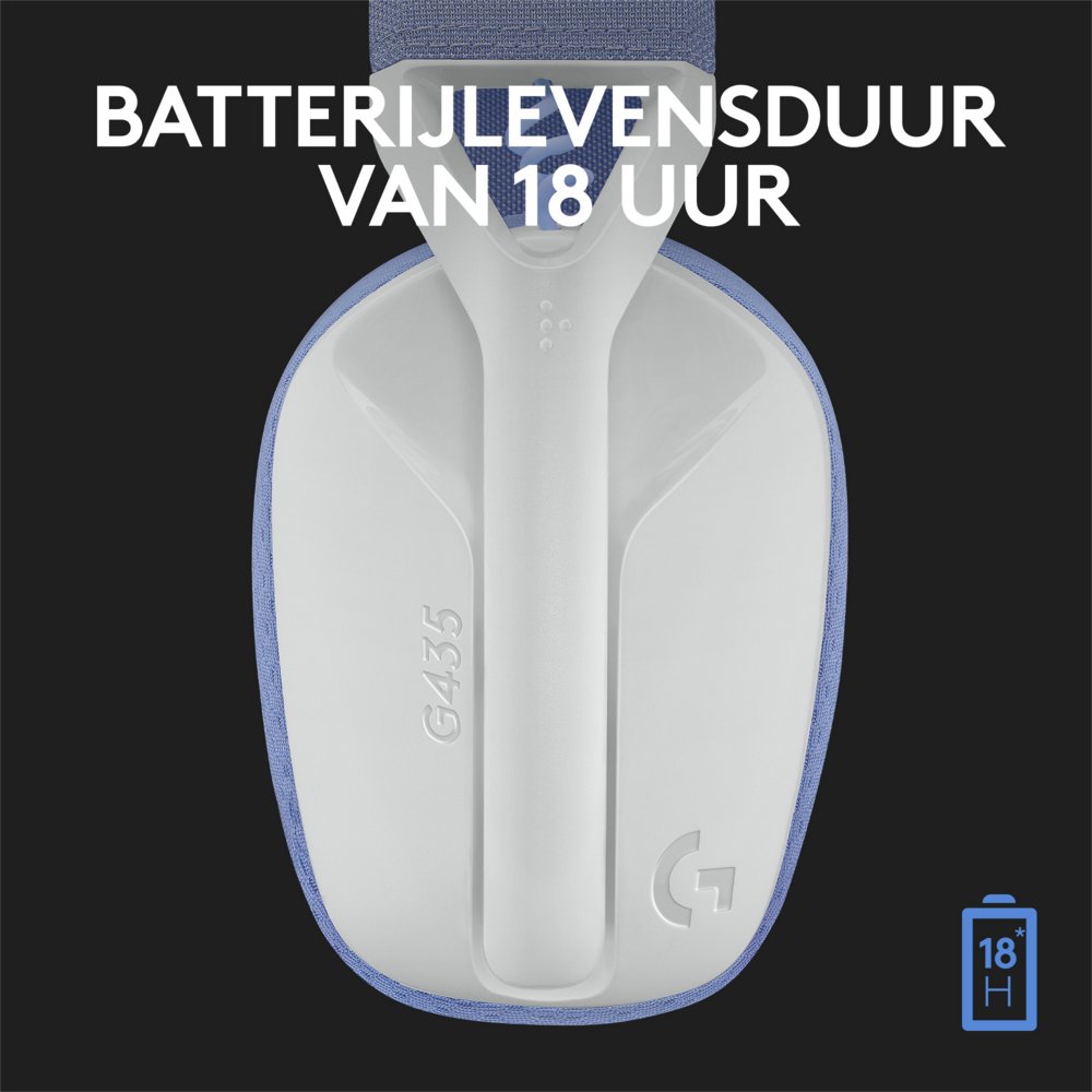 Logitech G G435 | Draadlooze Over-ear Gaming Headset | Bluetooth & USB-A Receiver | Wit/Lilac - Matmuis - Matmuis
