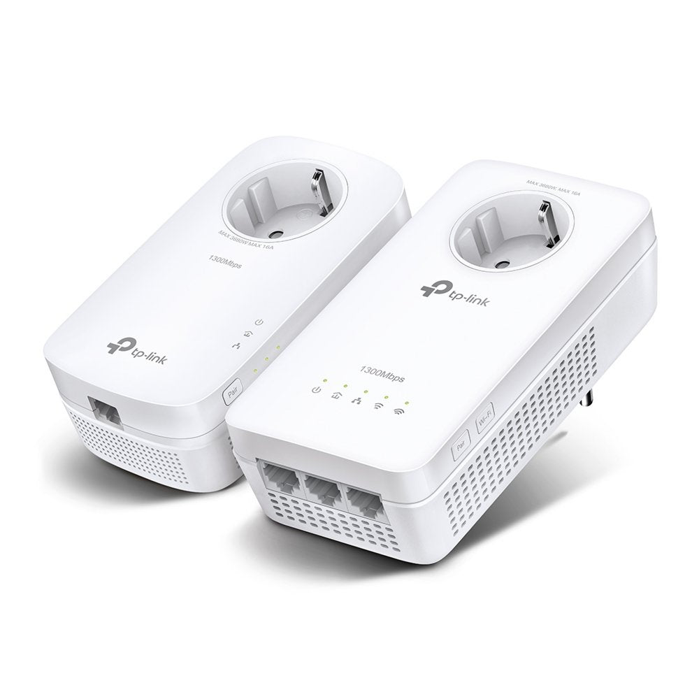 TP-Link TL-WPA8631P KIT | AV1300 Powerline Adapter Set | 1300 Mbps | Gigabit Ethernet | Wi-Fi AC1200 | Met Stopcontact | Wit - Matmuis