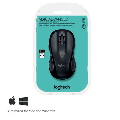 Logitech M510 | Draadloze Muis | Links- en Rechtshandig | RF | 1000 DPI | Zwart | Returned - Matmuis