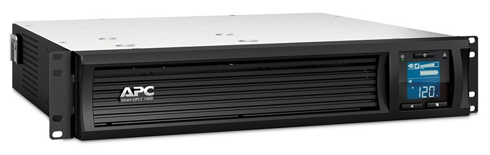 APC Smart-UPS SMC1000I-2UC | 1000 VA / 600 W | 2U Rackmount | 4x IEC C13 Stopcontacten | AVR Spanningsregeling | LCD-scherm | SmartConnect