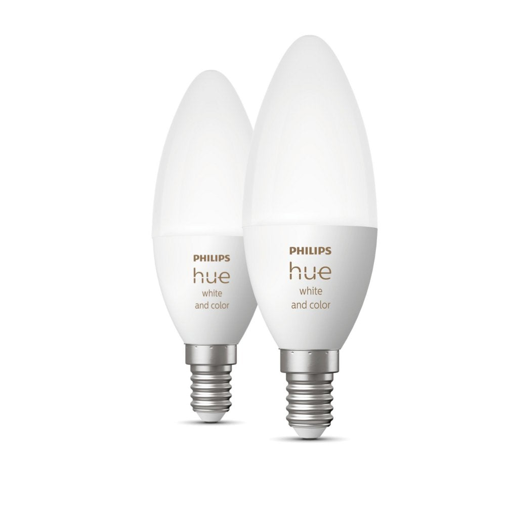 Philips Hue White & Color Ambiance E14 Kaarslamp (2 Stuks) | Losse Lampen | Dimbaar | Compatibel met Philips Hue Bridge - Matmuis - Matmuis