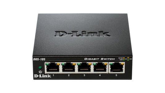 D-Link DGS-105 | Unmanaged Switch | 5 Poorten | Gigabit Ethernet (10/100/1000 Mbps) | Zwart - Matmuis