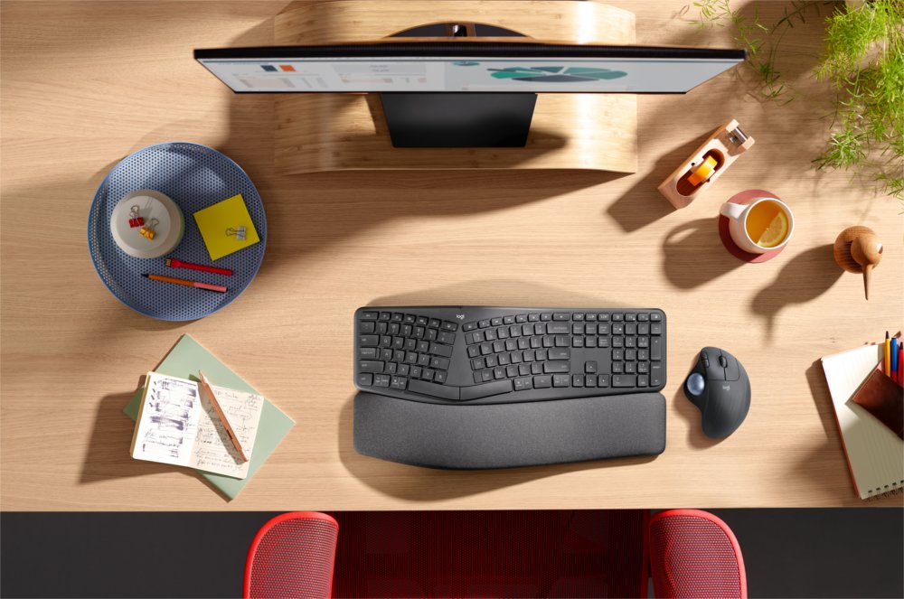 Logitech M575 Ergo Trackball for Business | Ergonomische Draadloze Muis | Rechtshandig | RF + Bluetooth | 2000 DPI | Grafiet - Matmuis - Matmuis