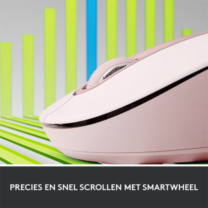 Logitech Signature M650 | Draadloze Muis | Rechtshandig | RF + Bluetooth | 2000 DPI | Roze - Matmuis - Matmuis
