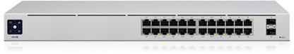 Ubiquiti UniFi 24-Port PoE | Managed L2/L3 Switch | 24 Poorten | Gigabit Ethernet (10/100/1000 Mbps) | PoE | 1U Rackmount | Zilver - Matmuis