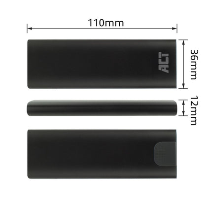 ACT AC1615 | USB-C M.2 NVMe/PCIe SSD Behuizing | Tool-Free | Aluminium | USB 3.2 Gen2 (10 Gbps) - Matmuis - Matmuis