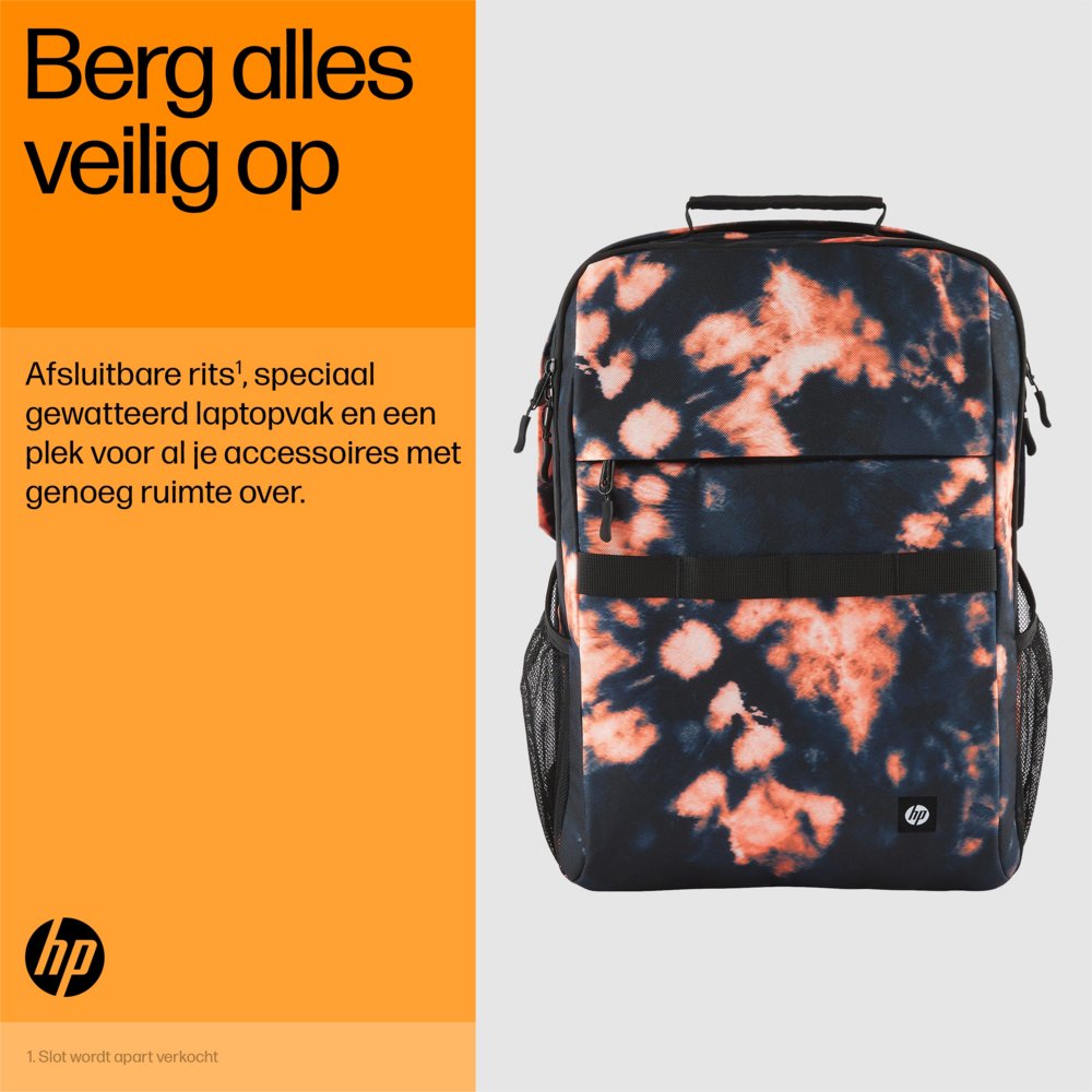 HP Campus XL Rugzak – Tie-Dye | 16 inch Laptopvak | 20L Inhoud - Matmuis - Matmuis